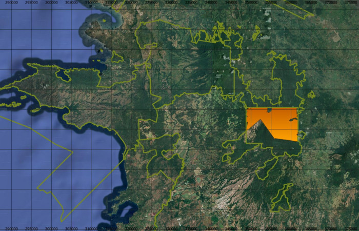Figura 1. Ubicación de la reserva nacional (área en color anaranjado) inscrita en contexto del Área de Conservación Guanacaste. Fuente: IRT-ACG, 2026.